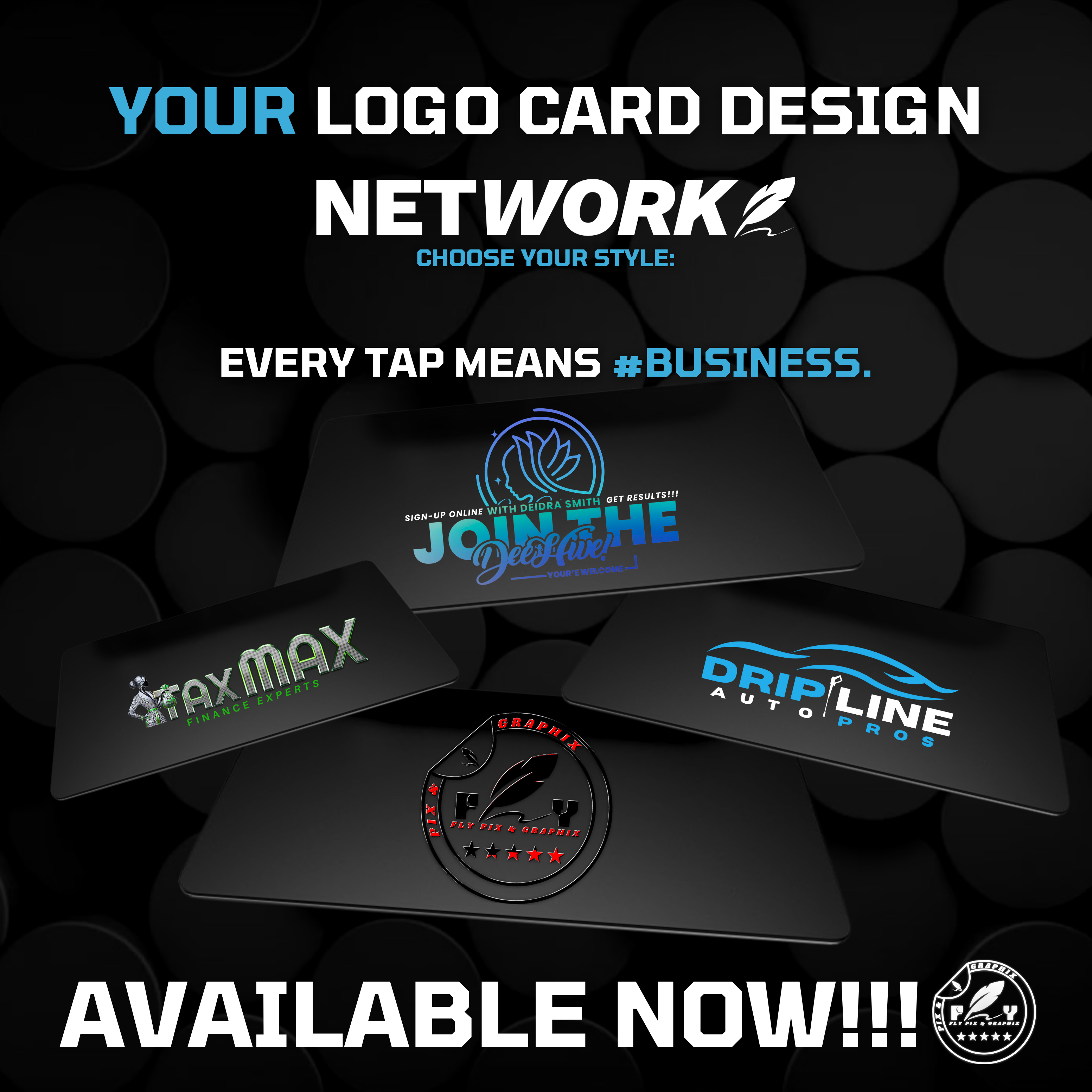 YOUR CUSTOM LOGO [TAP-CARD] ADD EMAIL/CONTACT AT CHECK-OUT (NOTE BOX!)